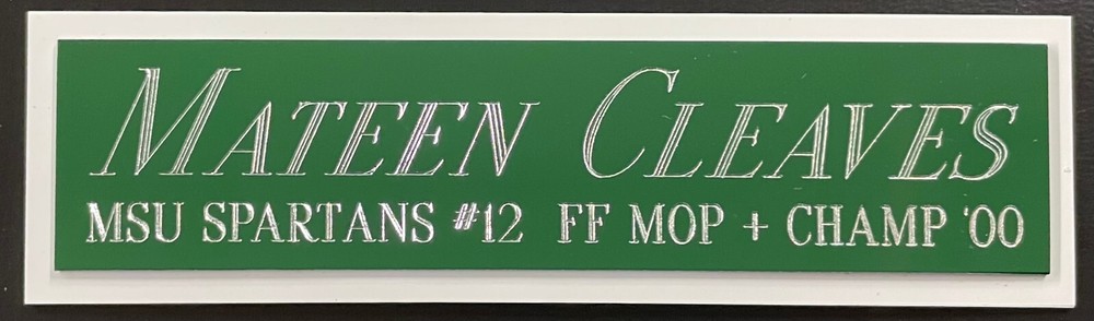 MATEEN CLEAVES MSU NAMEPLATE FO AUTOGRAPHED Signed JERSEY-BASKETBALL-PHOTO-FLOOR