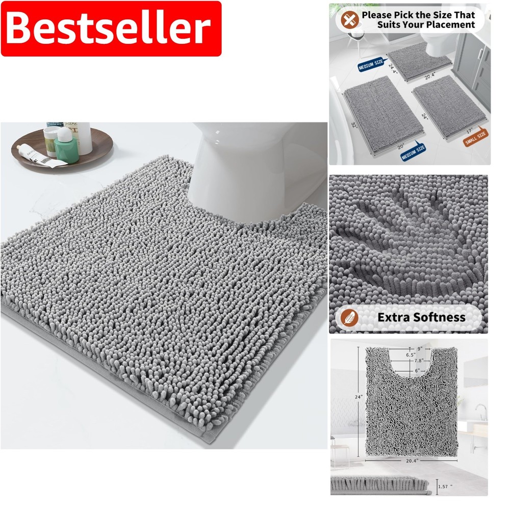 Chenille U-Shaped Bathroom Rug - 24