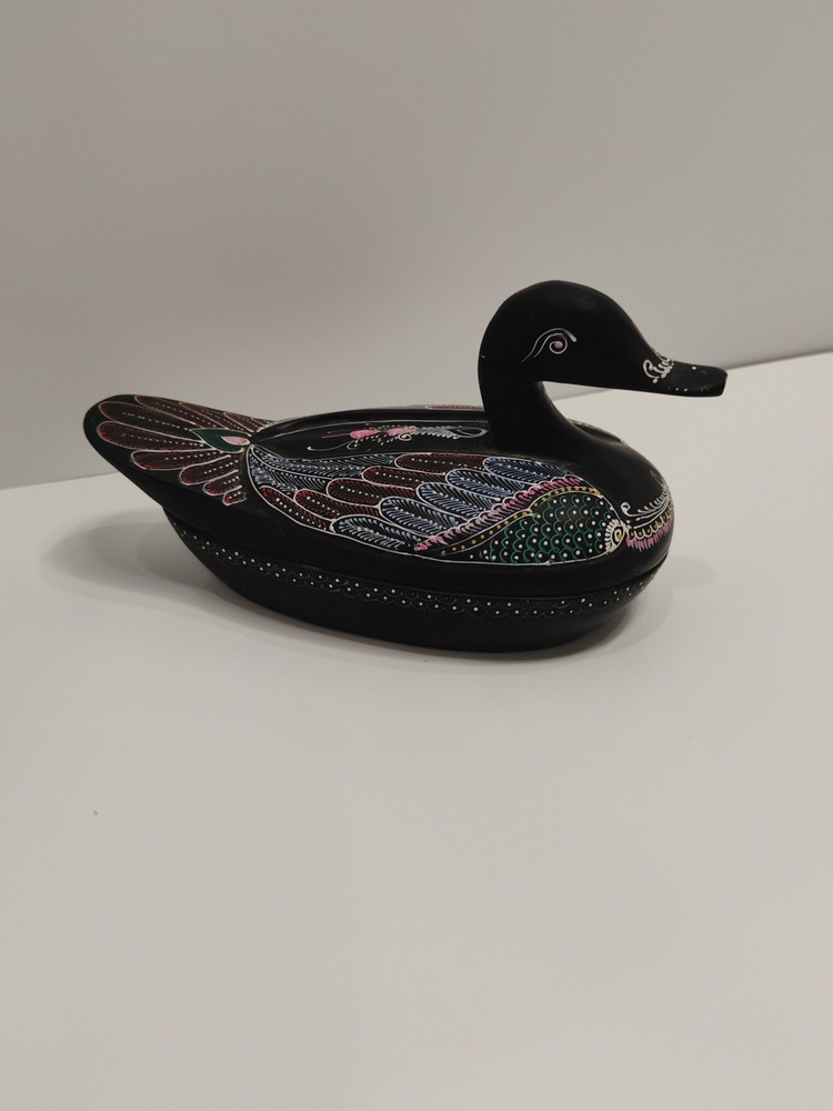 Handmade Vintage Small Duck Trinket Box with Opening Lid