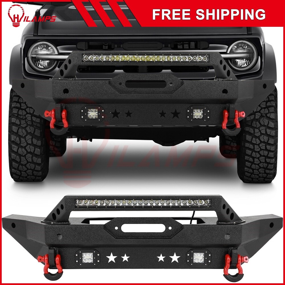 Fits 2021-2022 Ford Bronco / Not for sports models Front Bumper with LED ligths