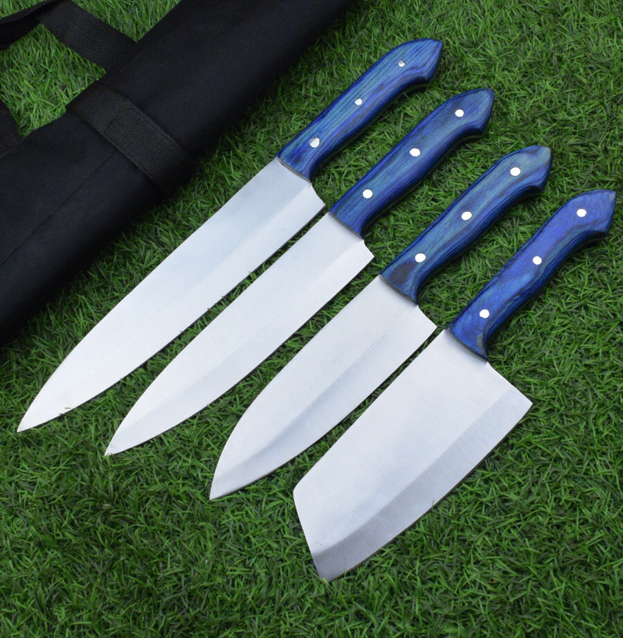 Custom HAND FORGED D2 STEEL BEAUTIFUL 4PC CHEF KNIFE Set Kitchen Knives Set -234