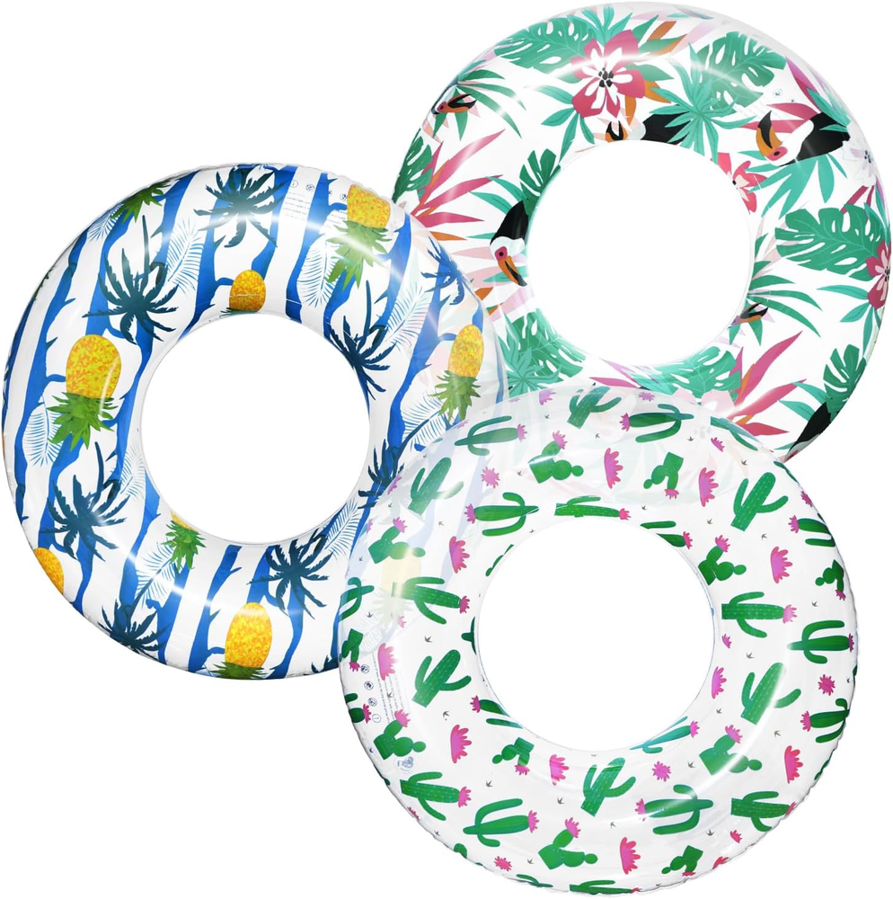 Transparent Printed Pool Tubes for Adults – Summer Beach Floats