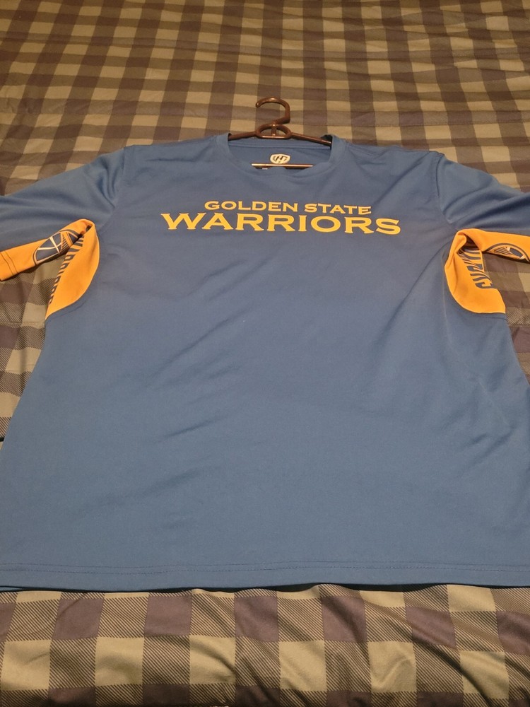 Golden State Warriors Hands High Athletic Shirt XXL Used Blue Yellow
