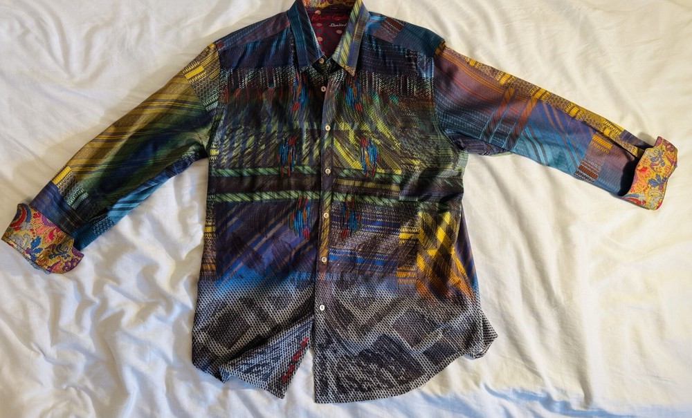 Robert Graham Limited Edition Multi Colored Perfect Surprise Party Shirt LARGE