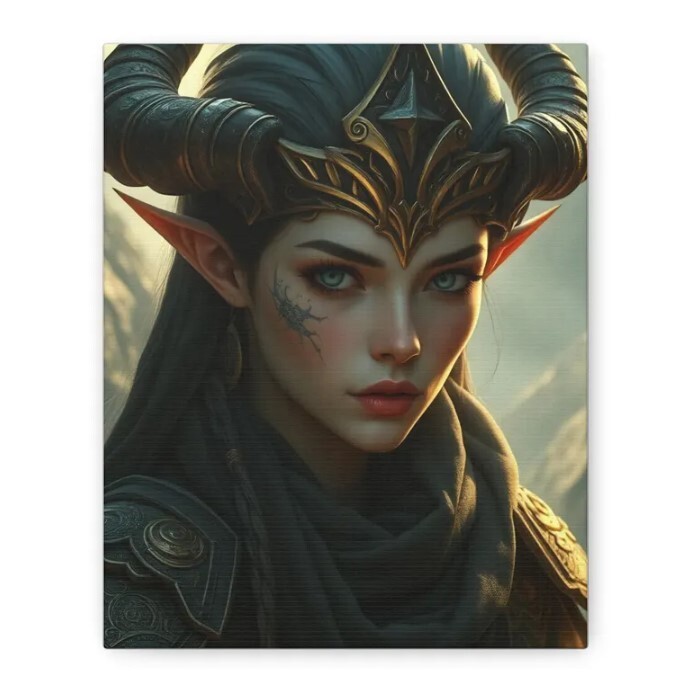Wall Art for Fantasy Home Decor Lovers. Art Title: Elven Warrior Queen