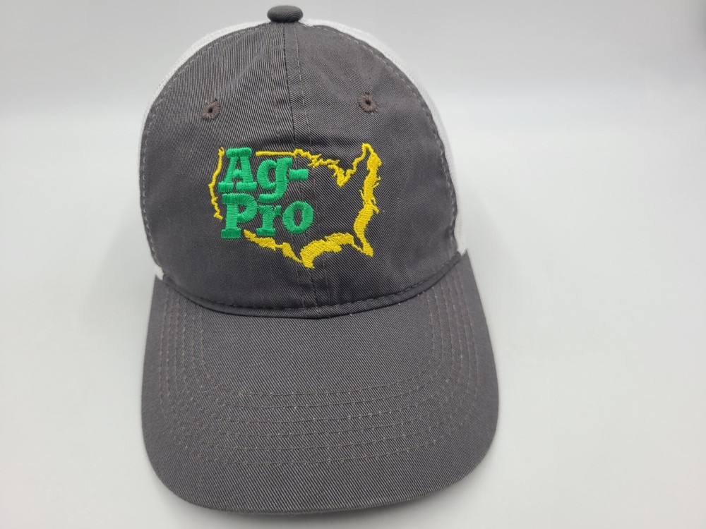 Ag-Pro Mesh Adjustable Trucker Hat for Farming Hunting Fishing in Gray White for Men and Women
