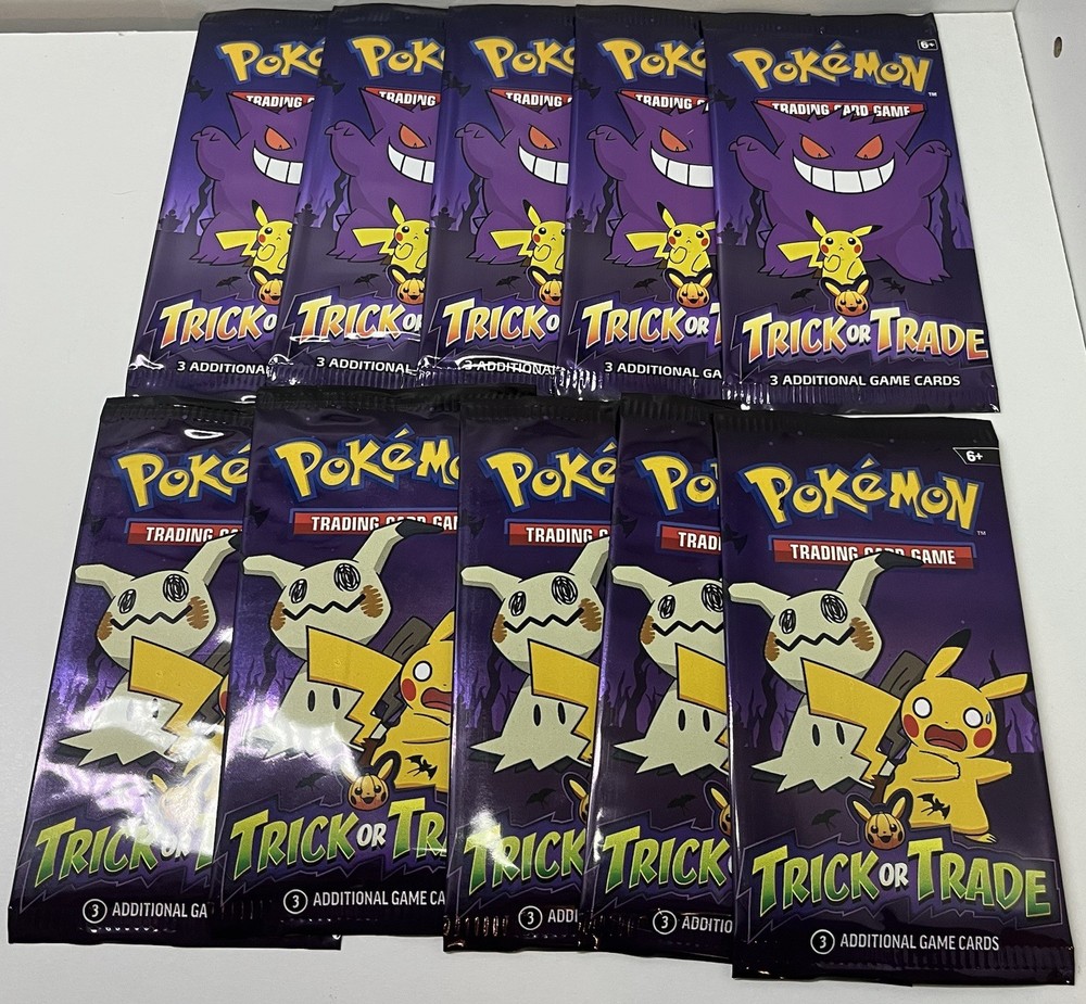 Pokémon Trick or Trade Halloween Booster Packs Lot of 10 2022-2023 New