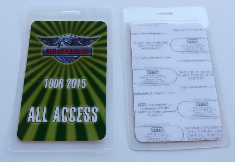 38 Special 2015 All Access Concert Tour Backstage Pass Laminate D22