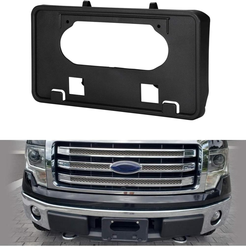 For Ford F150 09-14 Front Bumper License Plate Bracket Guards Inserts Pads Cap)