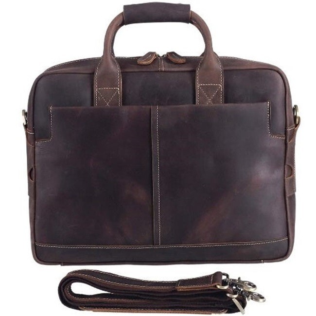 Classic Leather Briefcase for Professionals - Includes Free Wallet