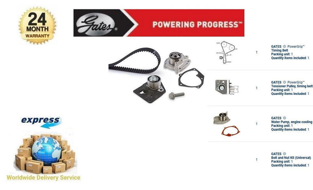 GATES WATER PUMP & TIMING BELT KIT for OPEL VIVARO Box 1.9DTI 2001->