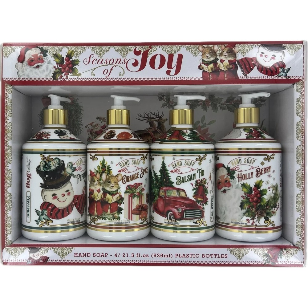 Seasons of Joy Hand Soap Collection 21.5 oz Pack of 4 for Home & Body