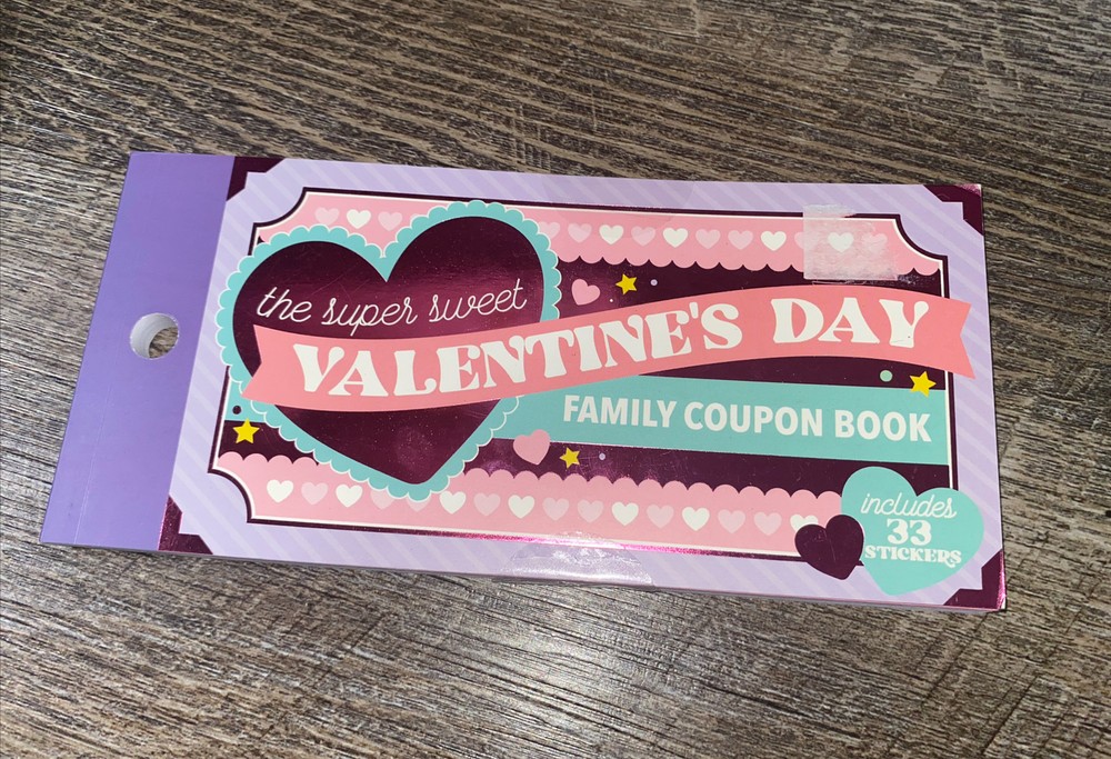 Sweet Valentine’s Day family coupon sticker book with love  -image
