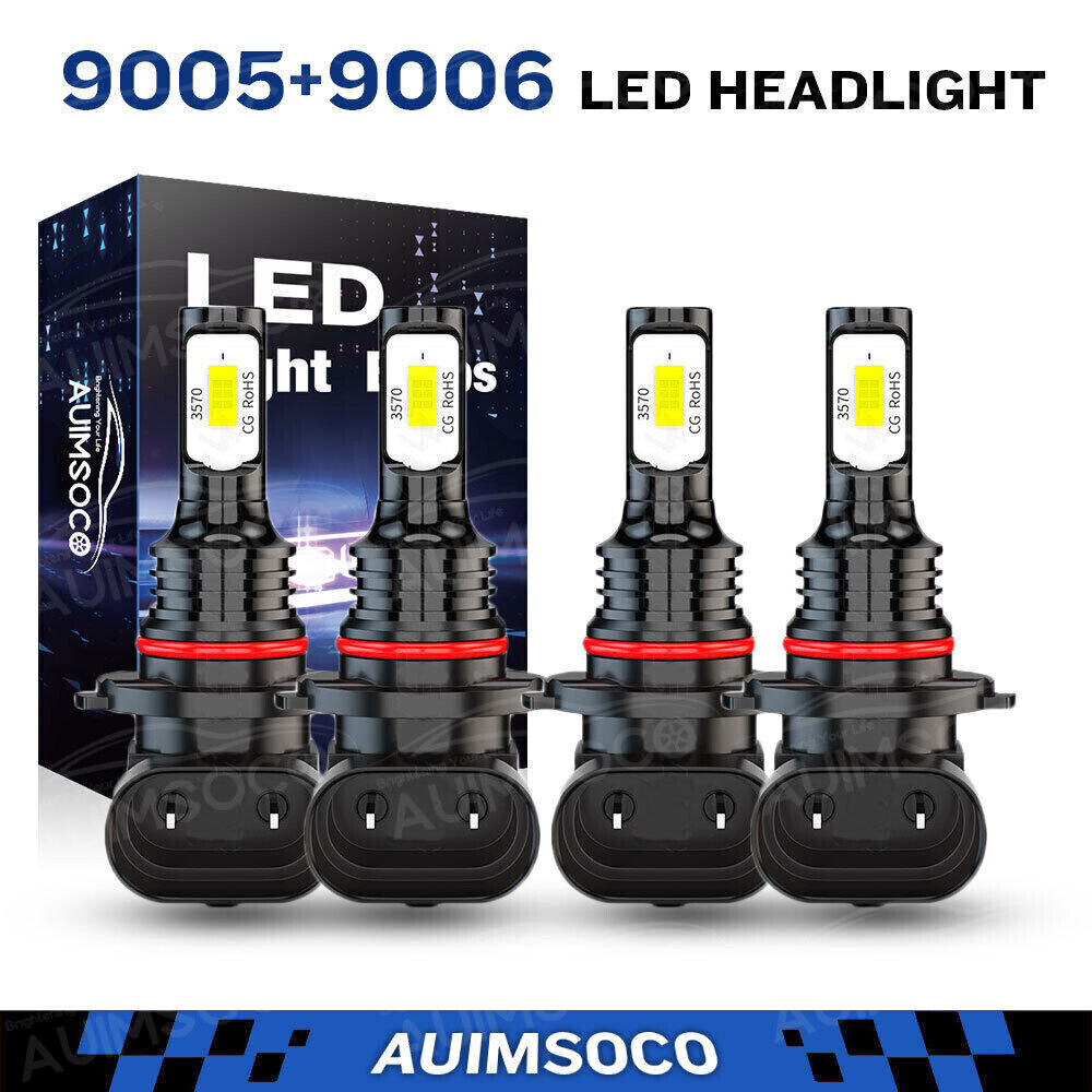 For Chrysler LeBaron 1995 4X LED Headlight Bulbs High Low Beam Conversion Kit