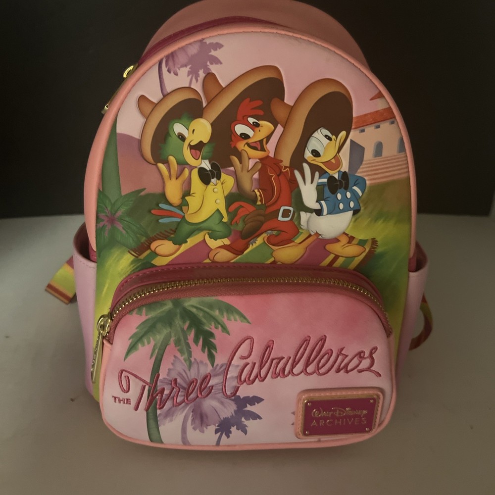 Disney Loungefly Three Caballeros Mini Backpack Donald Duck Jose Panchito
