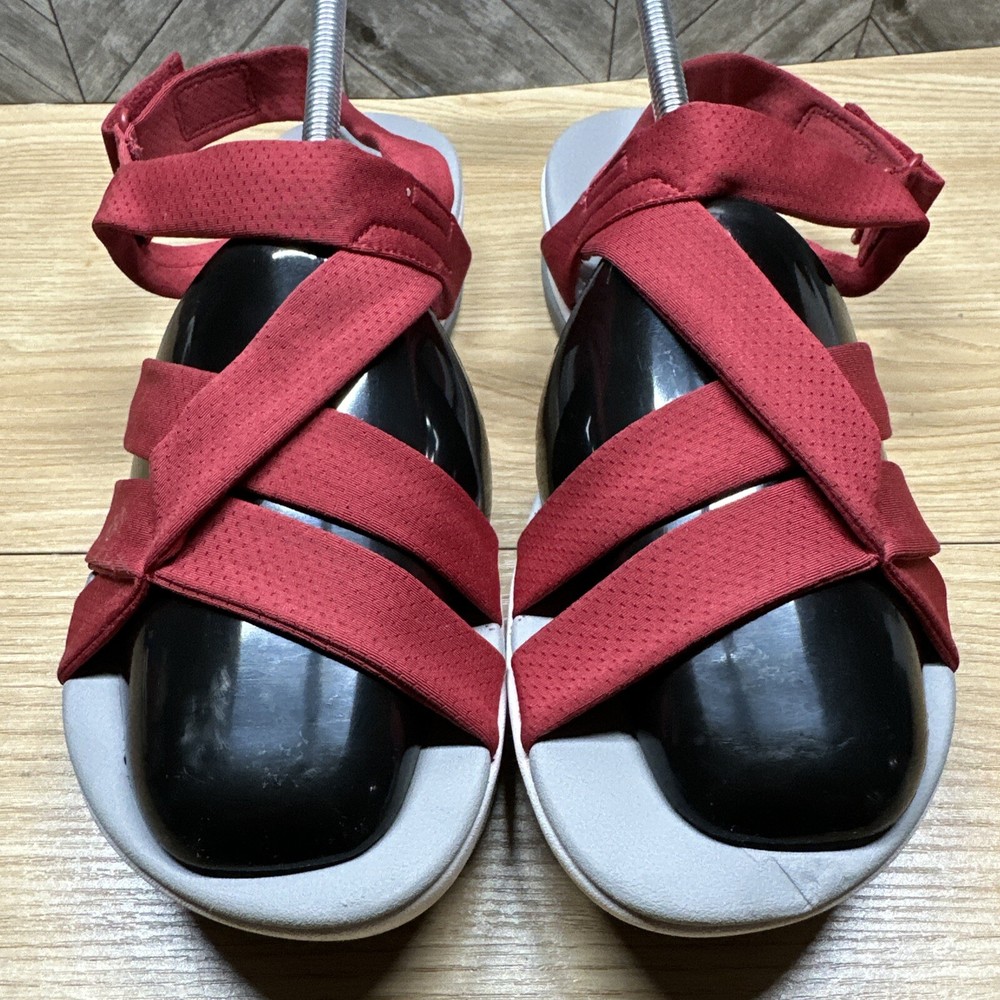 Clarks Cloudsteppers Womens Size 9 Strappy Red White Cushioned Wedge Sandals with Comfort Strap