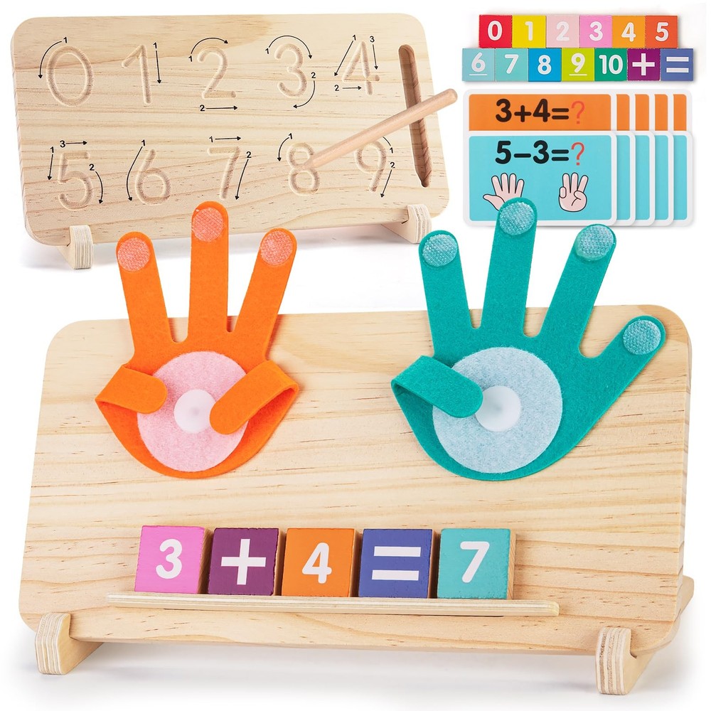 Montessori Math Manipulatives for Ages 3-5 Double-Sided Educational Learning Toys