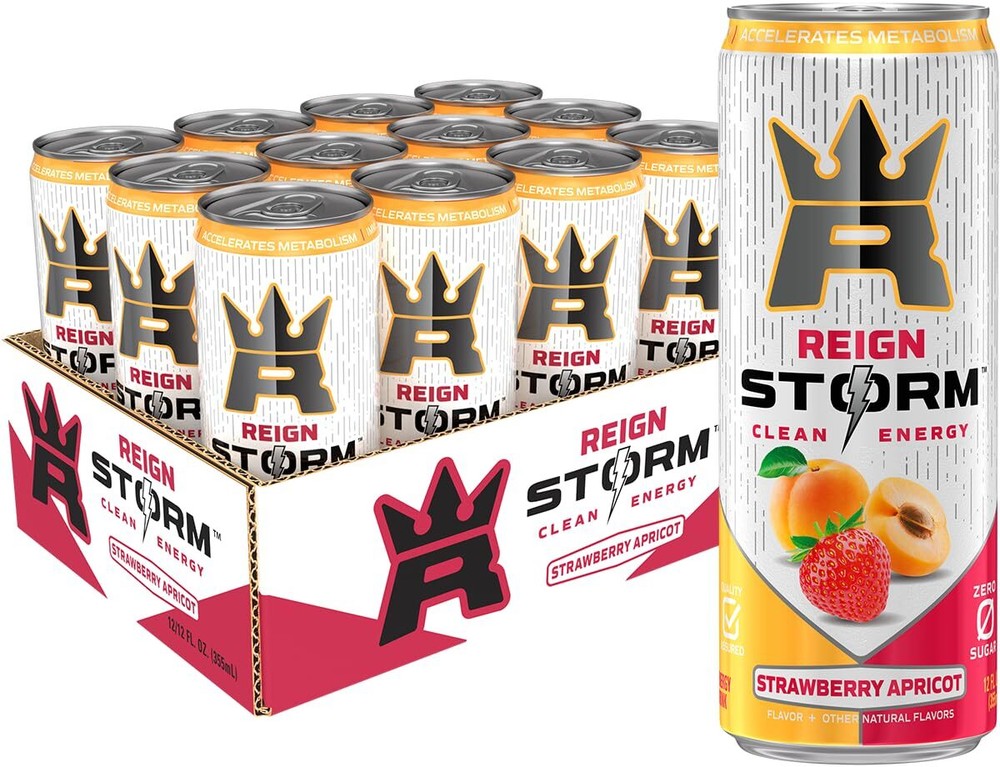 REIGN Storm Strawberry Apricot Fitness & Wellness Energy Drink 12 Fl Oz Pack ...