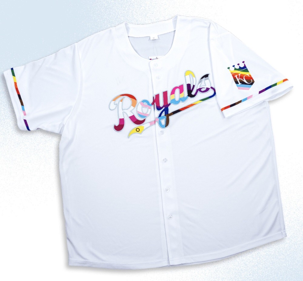 KANSAS CITY ROYALS PRIDE DAY JERSEY L 06/01/24 Theme SGA size LARGE In Hand-image