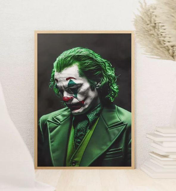 Green Joker Poster Print Canvas Wall Art Framed (Ready To Hang)