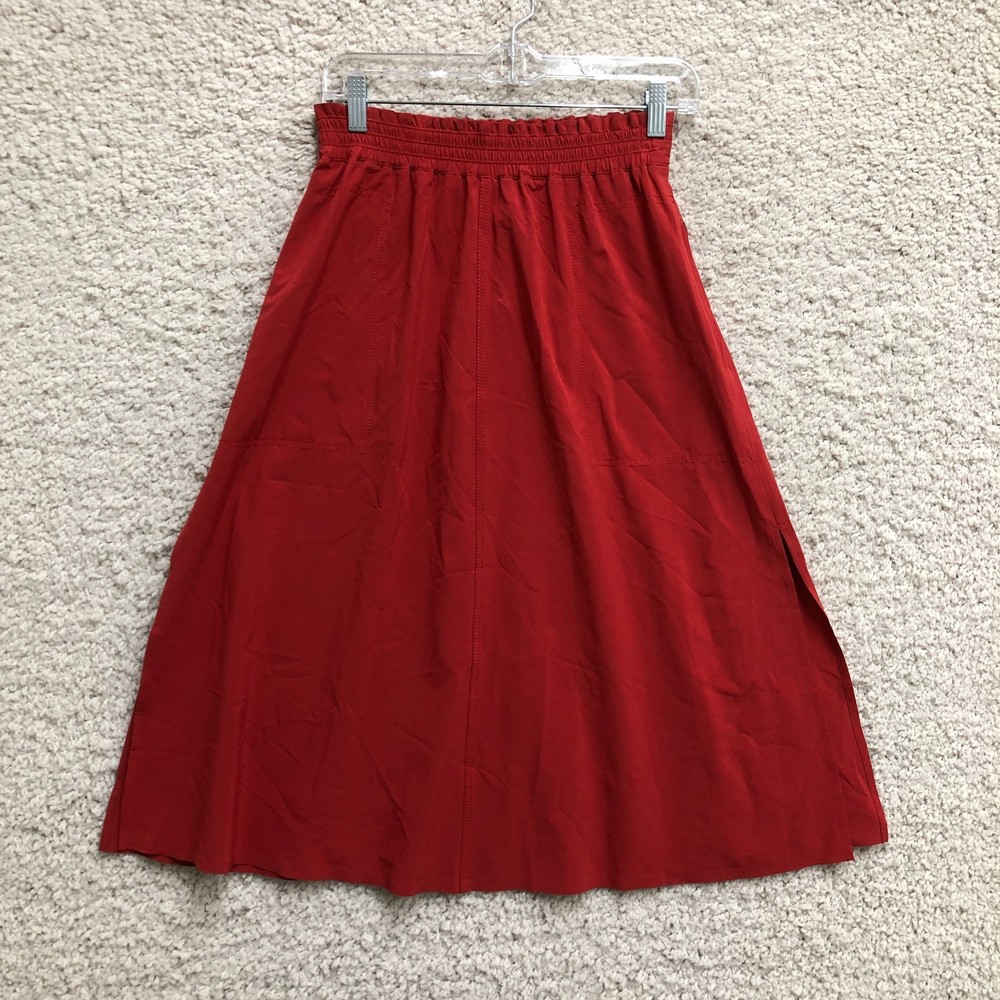 NEW Athleta Skirt Extra Small Adult Red Savannah Midi A Line Pull On Womens XS
