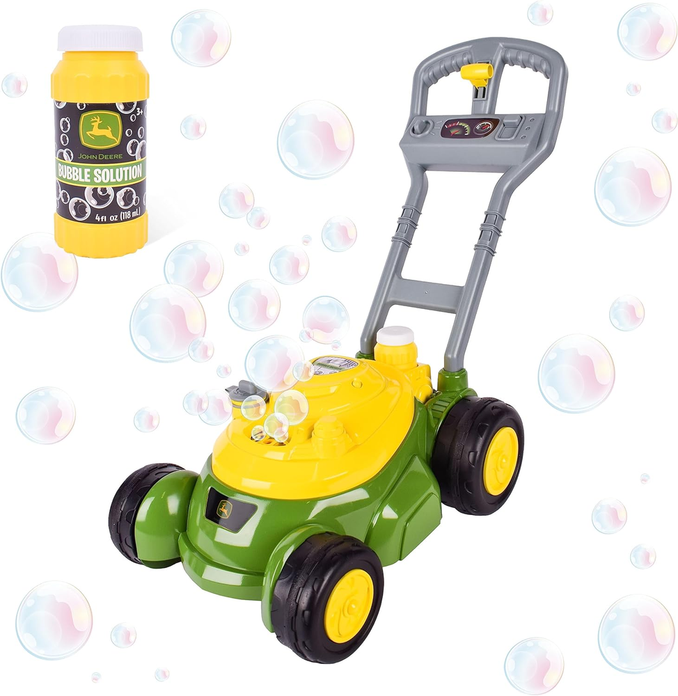 John Deere Bubble Lawn Mower for Toddlers, Bubble Blowing Machines, Indoor and O
