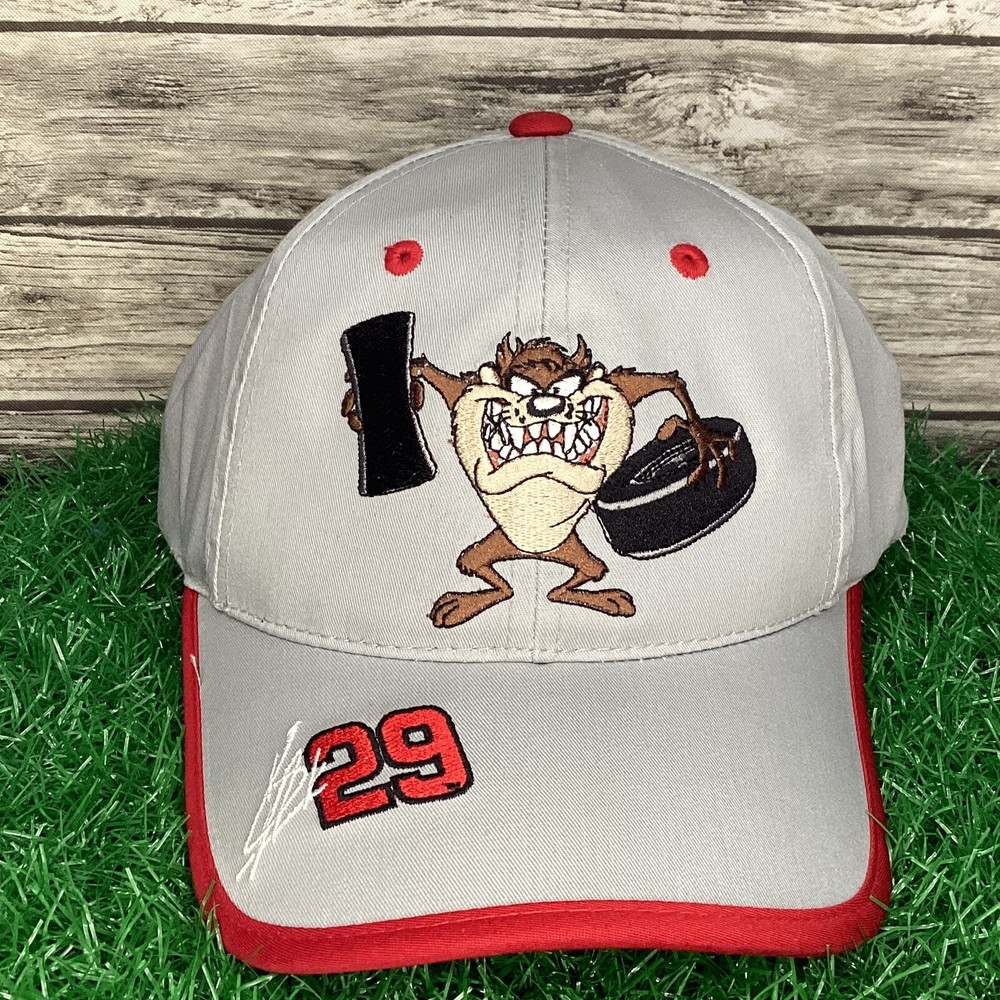 Vintage Kevin Harvick #29 Racing Hat Cap Gray 2002 Monte Carlo 400 Looney Tunes