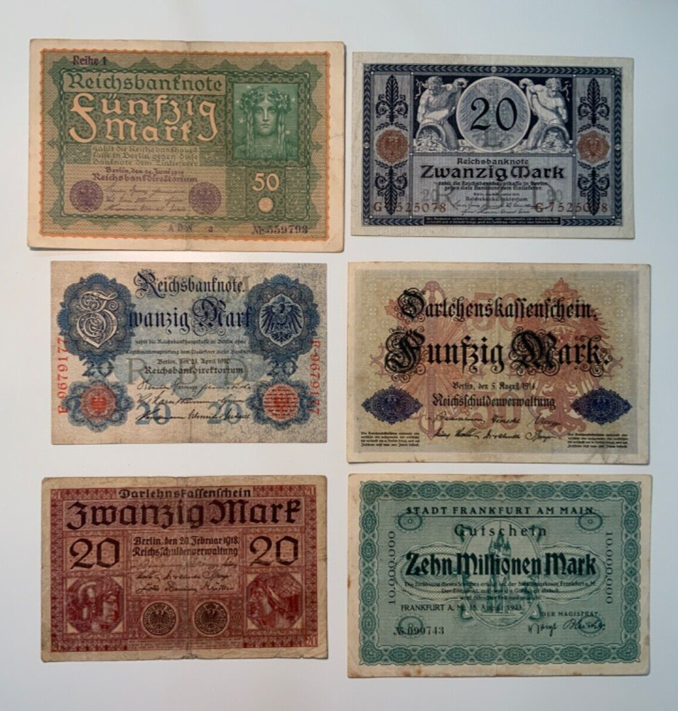 Vintage banknote lot from Germany.