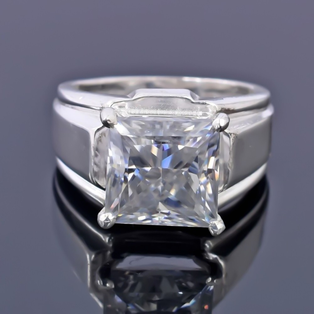 4.50 Ct Princess Cut Certified White Diamond Ring Wedding Gift in 925 Silver