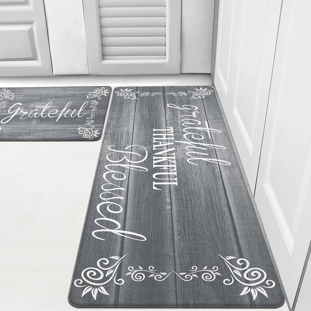 Anti Fatigue Kitchen Rug Set - 2-Piece Cushioned Floor Mats for Comfort & Support