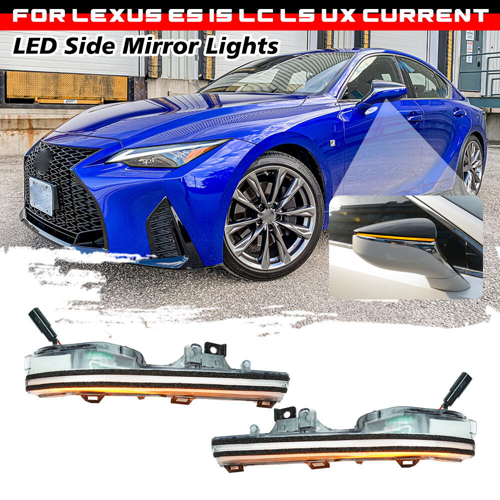 Clear Sequential LED Side Mirror Lamp Turn Signal Light For Lexus LS 2018-2024