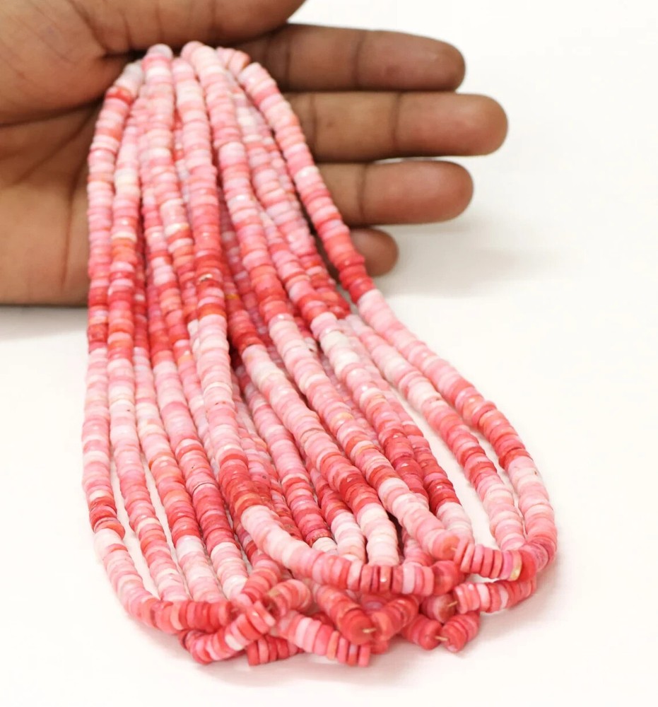 Elegant Red Rose Shaded Faceted Opal Tyre Heishi Beads 6-9mm