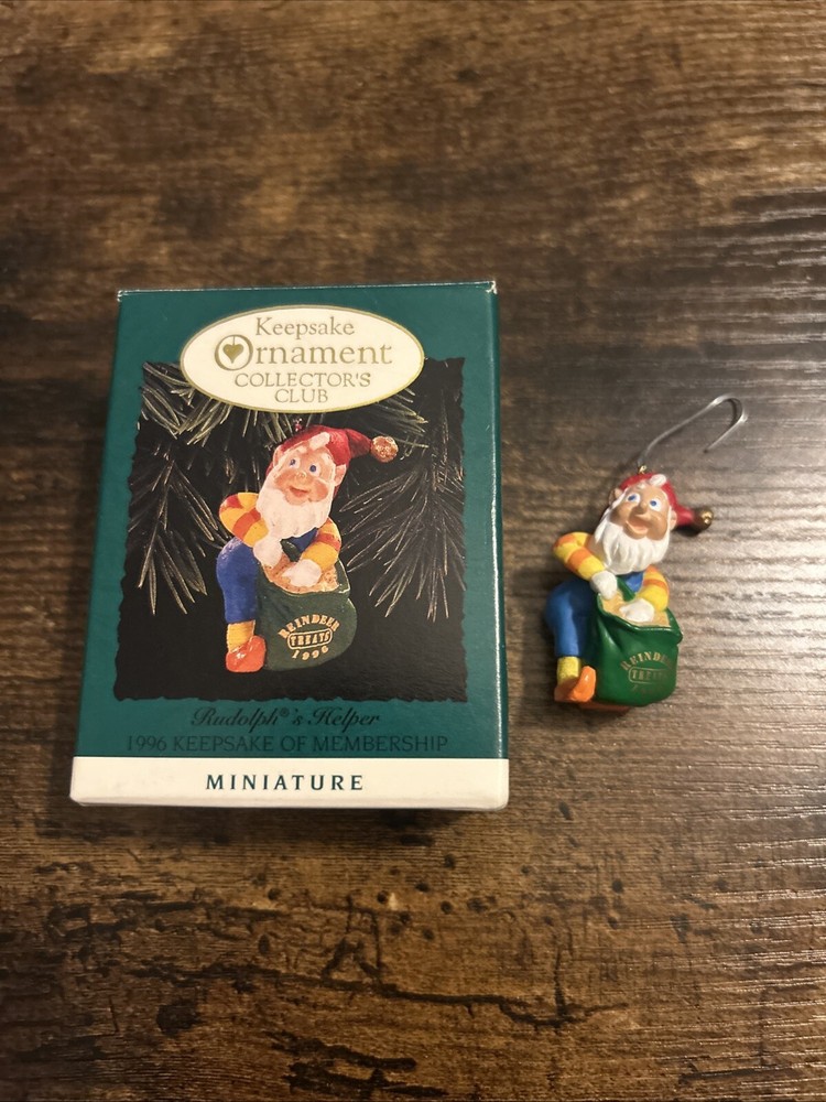 Hallmark 1996 Rudolph Helper Elf Christmas Miniature Collector Ornament S6