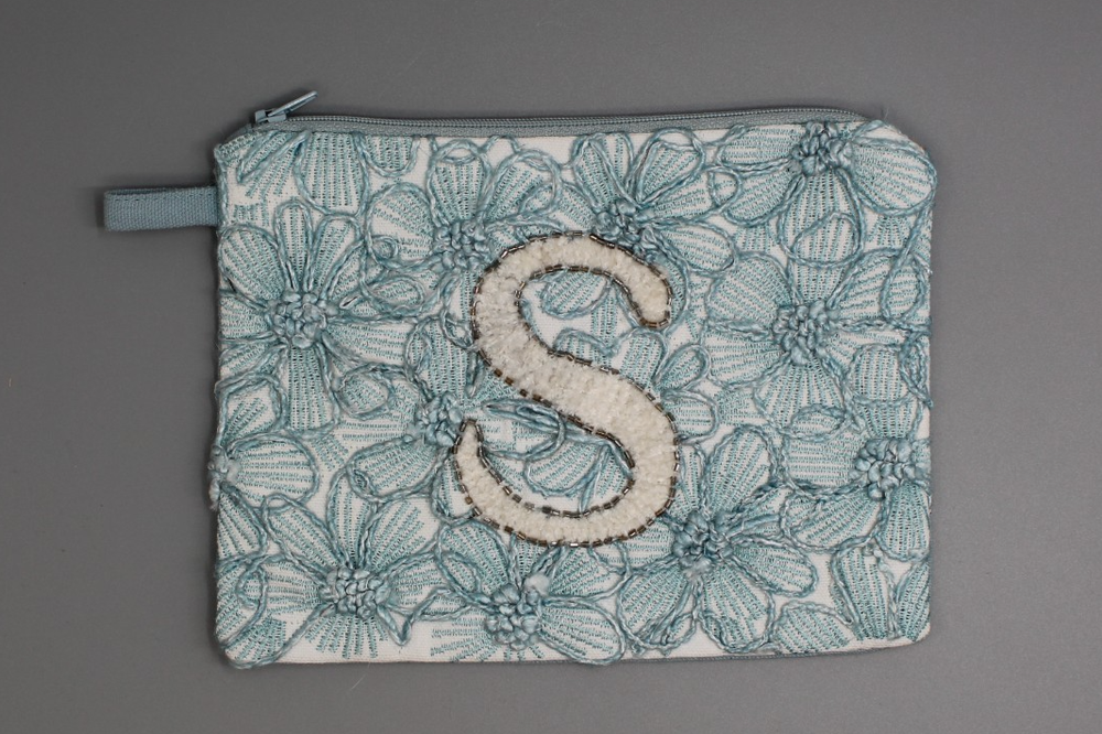 Floral Embroidery Makeup Bag Cosmetic Pouch 8X6 Zipper Clutch Jewelry Bag Gift