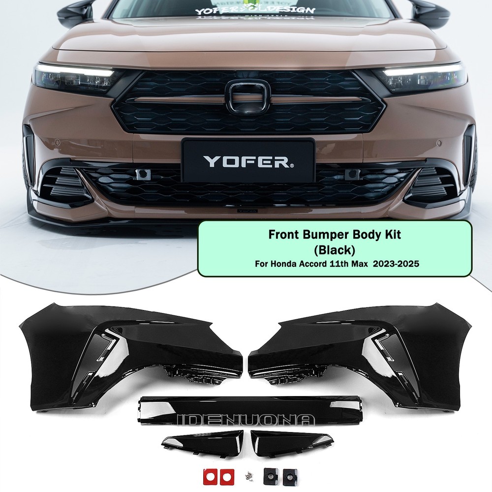 Car White Front Bumper Cover Kit Fit For Honda Accord 2023-2025 YOFER