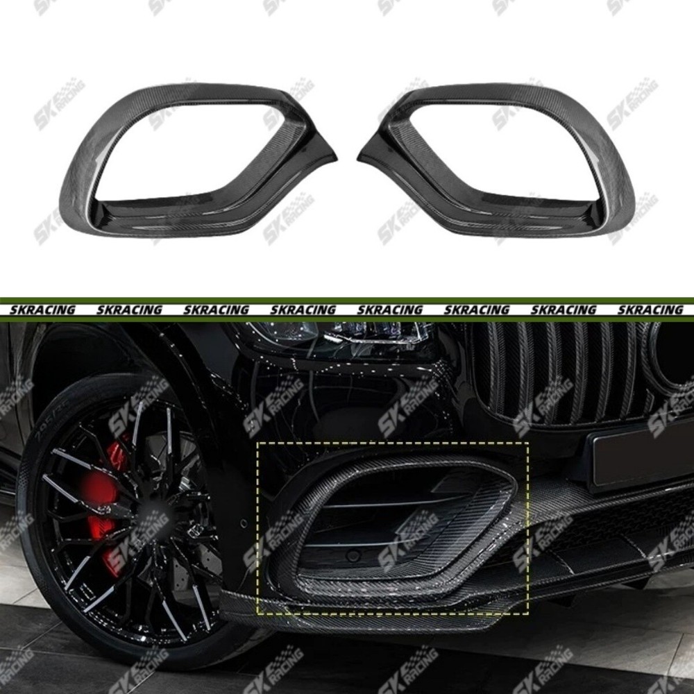 Real Carbon Fiber Front Bumper Side Air Vent Cover For Benz GLS63 AMG X167 21-25