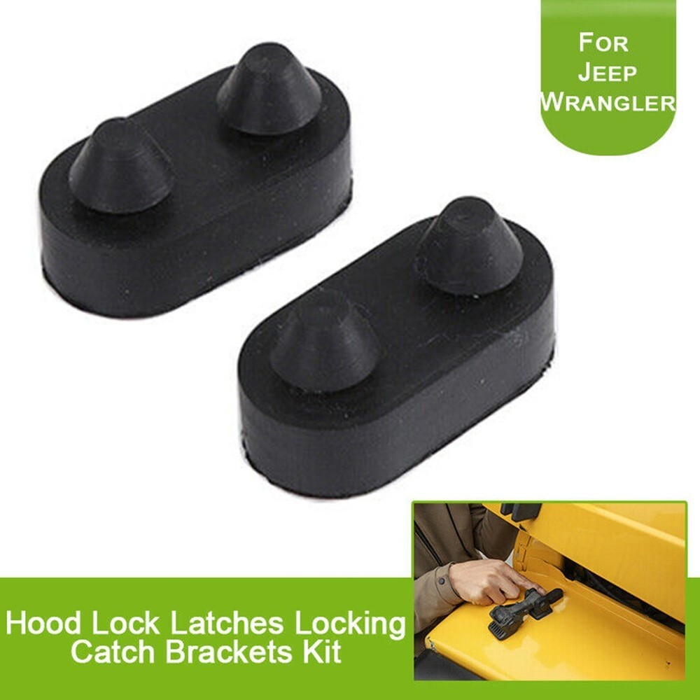 2pcs Rubber Ocking Catch Brackets Accessories  For Jeep-Wrangler TJ Hood
