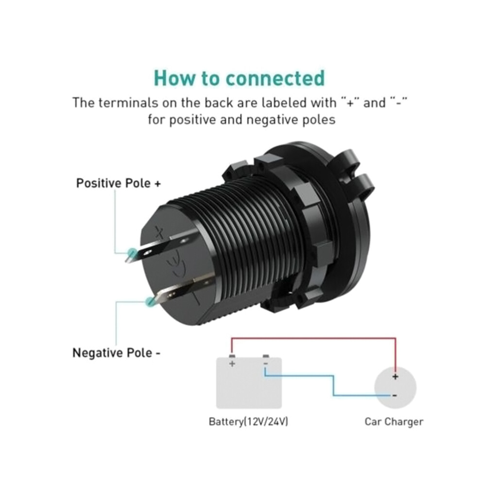 Dual Port Car Charger Socket Vehicle Power Outlet for On-the-Go Charging