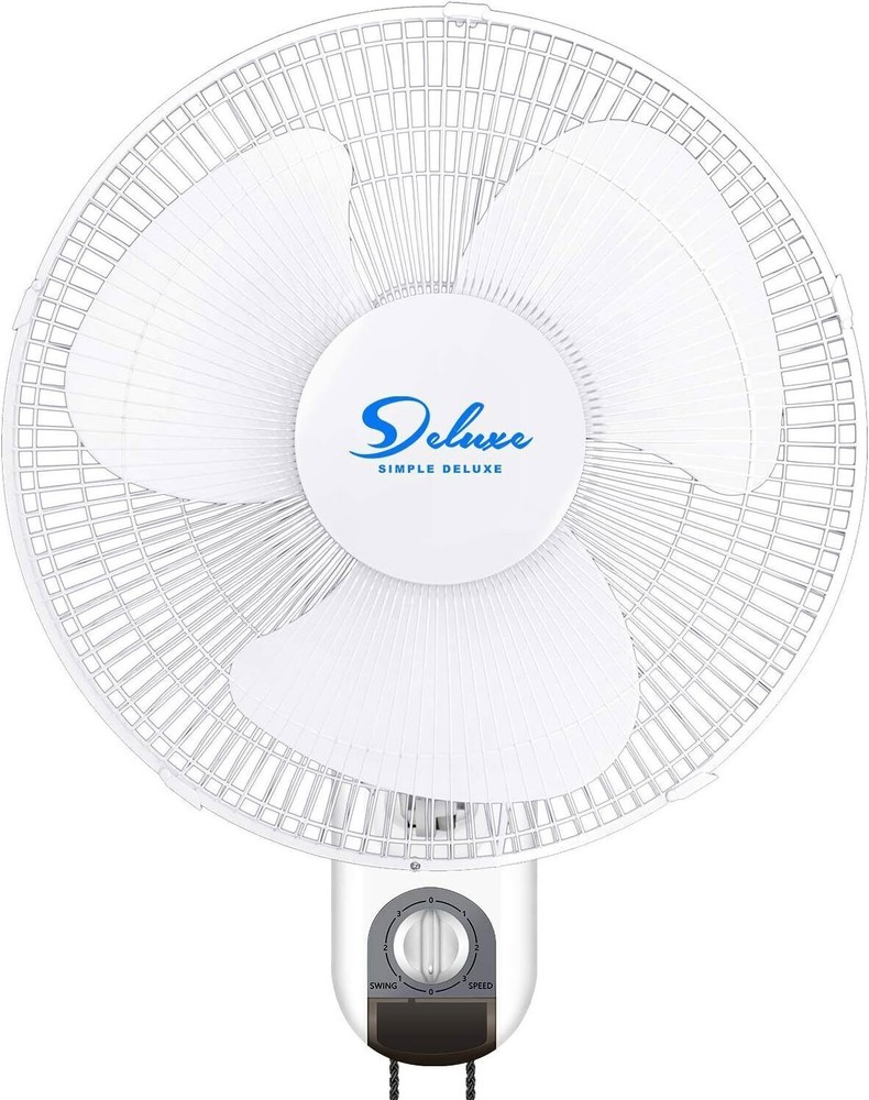 16-Inch Remote Control Wall Mounted Fan - 3 Speeds, Quiet Oscillating for Indoor Outdoor Use  