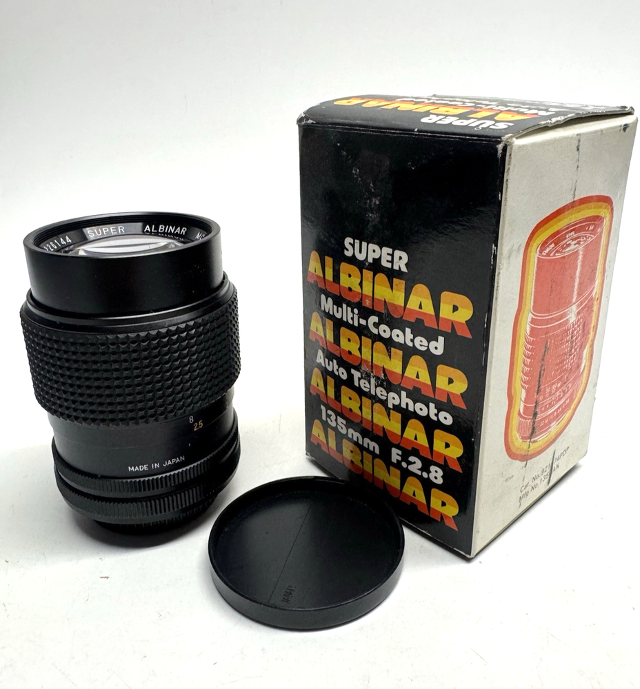 Vintage Albinar 135mm F2.8 Auto Telephoto Lens for Canon AE Japan