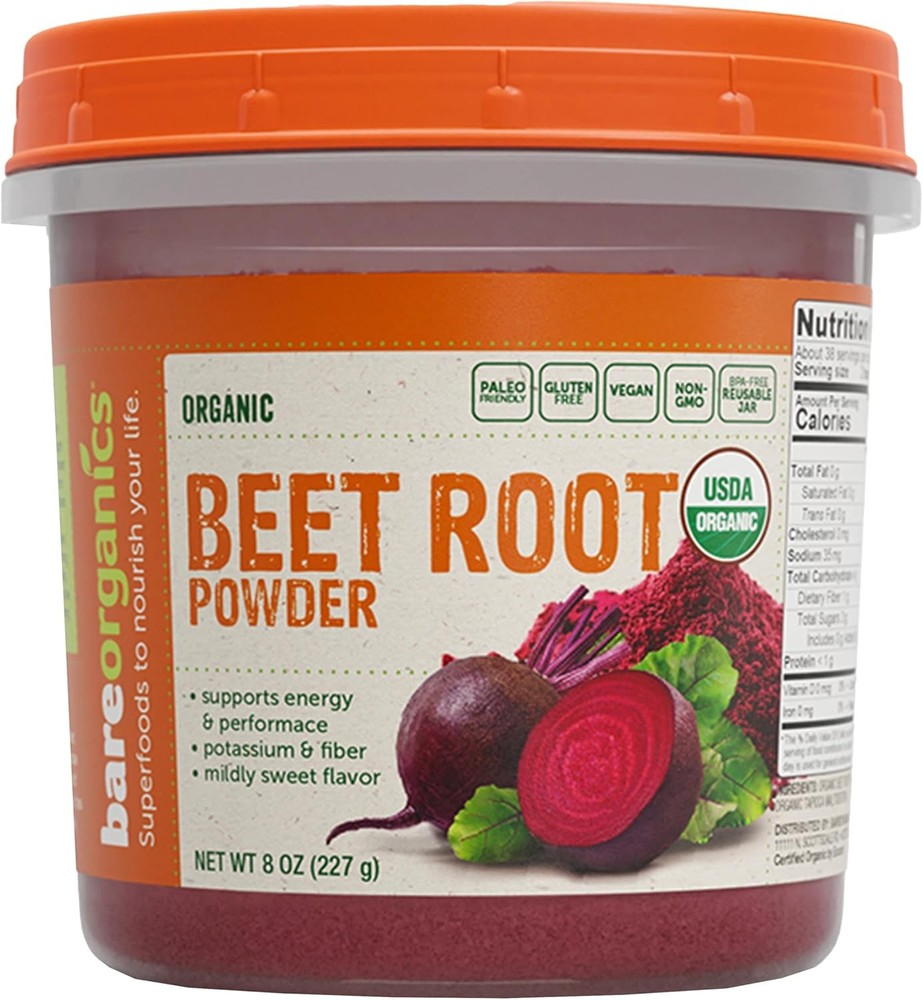 BareOrganics Beet Root Superfood Powder Dietary Supplement 8 Oz