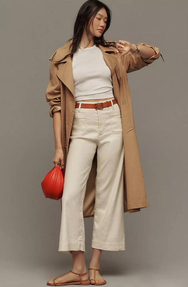 Flash Sale: Anthropologie Maeve Colette Linen Blend Crop Wide-Leg Pants-image