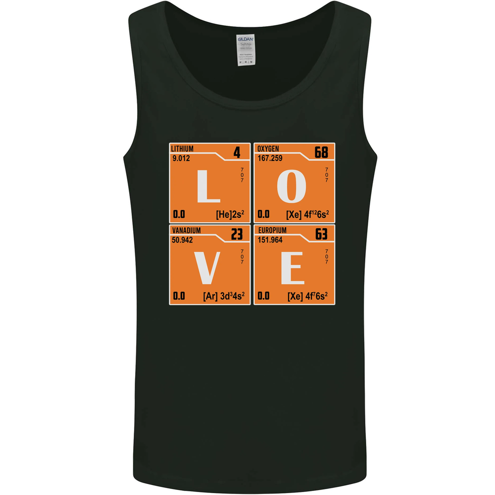 Love Periodic Table Chemistry Geek Funny Mens Vest Tank Top