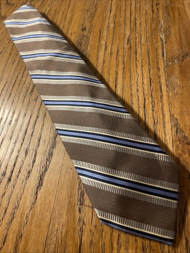 EUC Jos. A. Bank Signature Collection Thick Silk Striped Tie Hand Made Necktie