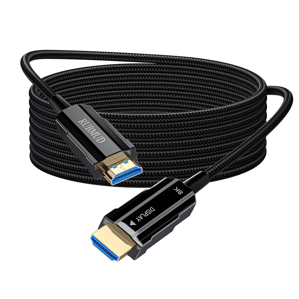 8K Long HDMI 2.1 Cable 66ft, Fiber Optic Braided Cord, High 66ft/20m