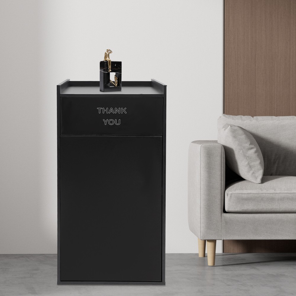 Restaurant Trash Bin Cabinet W/ Tray Rack 40 Gallon For Self-service Restaurant