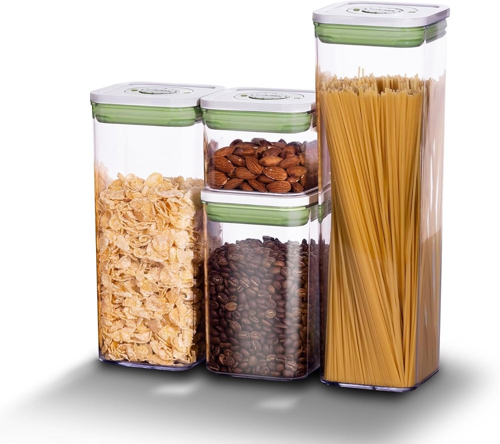 Elegant Airtight Kitchen Storage Containers - 4 Piece Set with Date Tracker