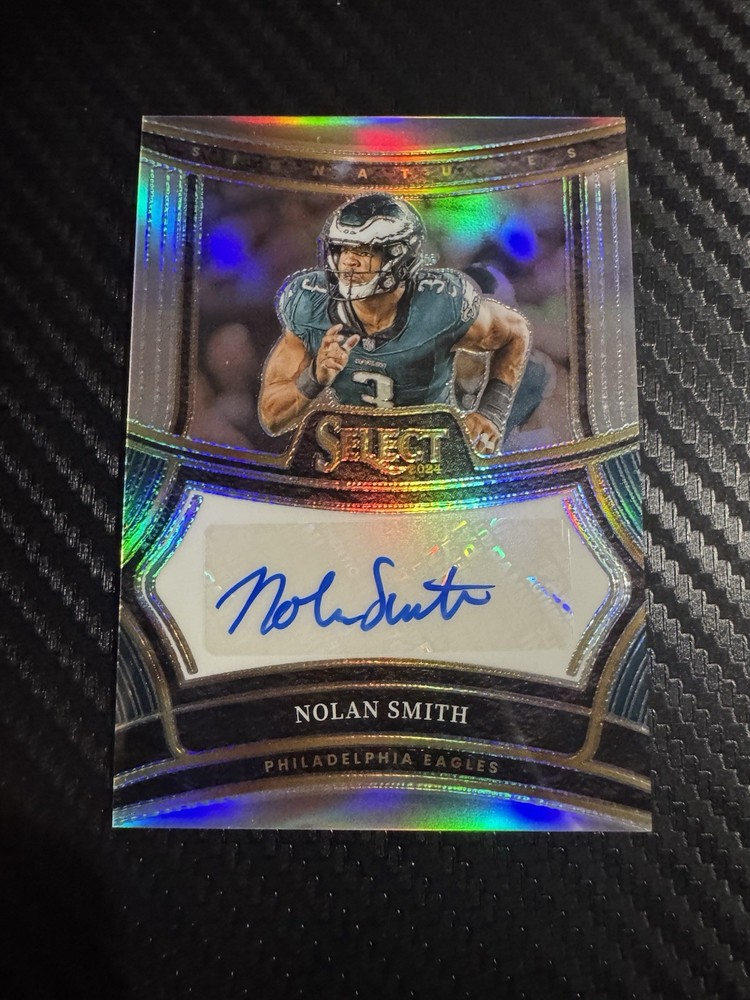 2024 Panini Select Signatures Silver Prizm Nolan Smith AUTO /399 Eagles