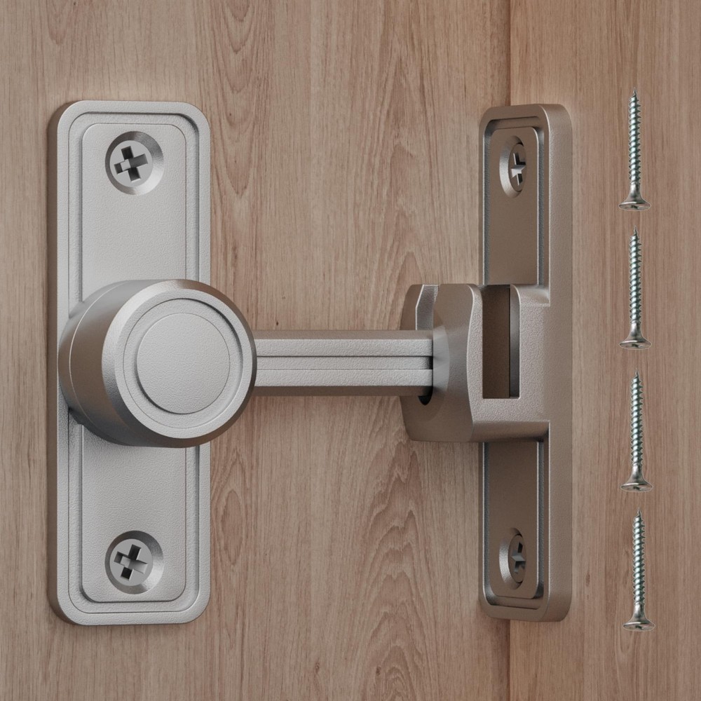 Barn Door Lock Latch 90 or 180 Degree Zinc Alloy Slide Security Gate Silver