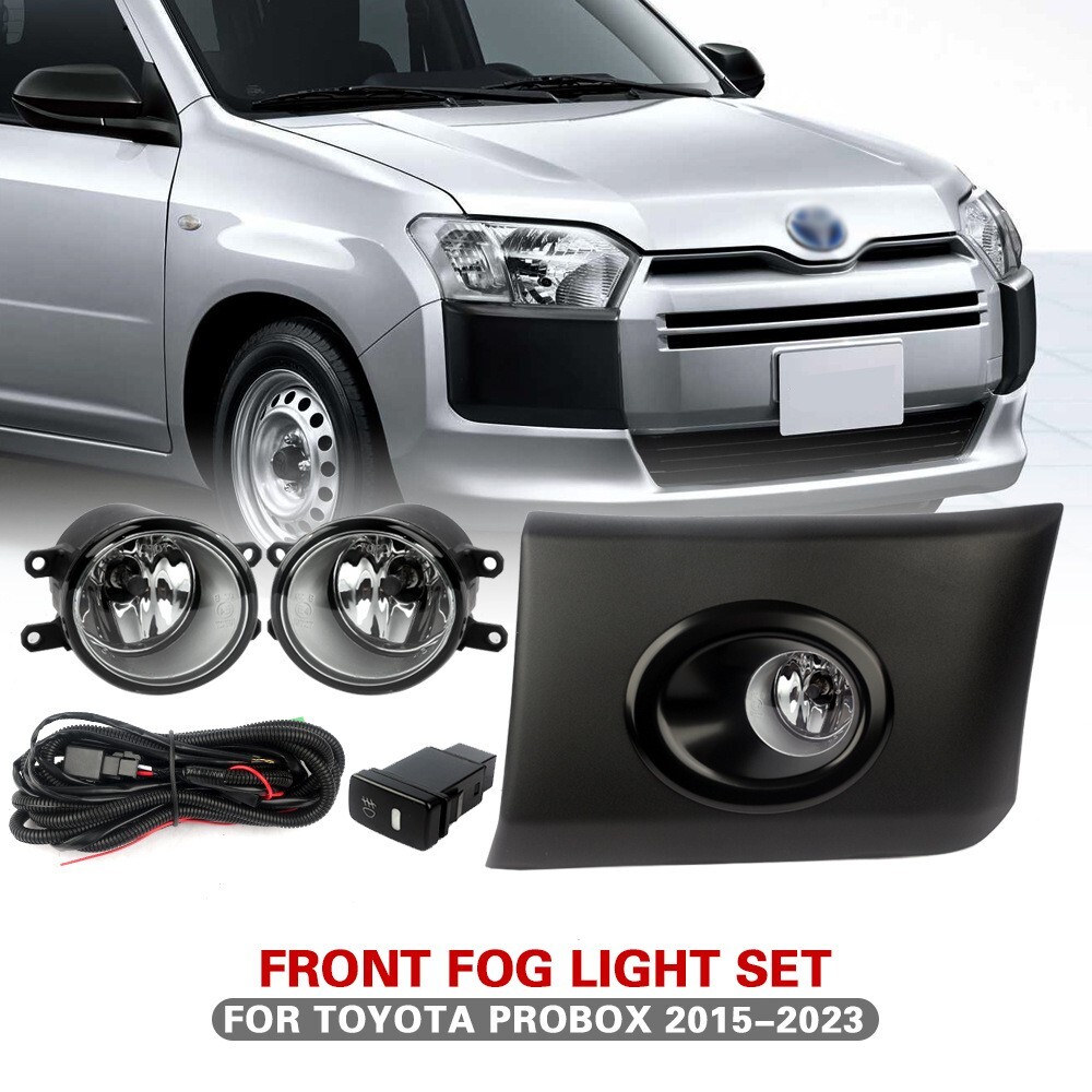 2015-2023 Toyota Probox Front Bumper Fog Light Kit with Bulb Switch Wire Bezel